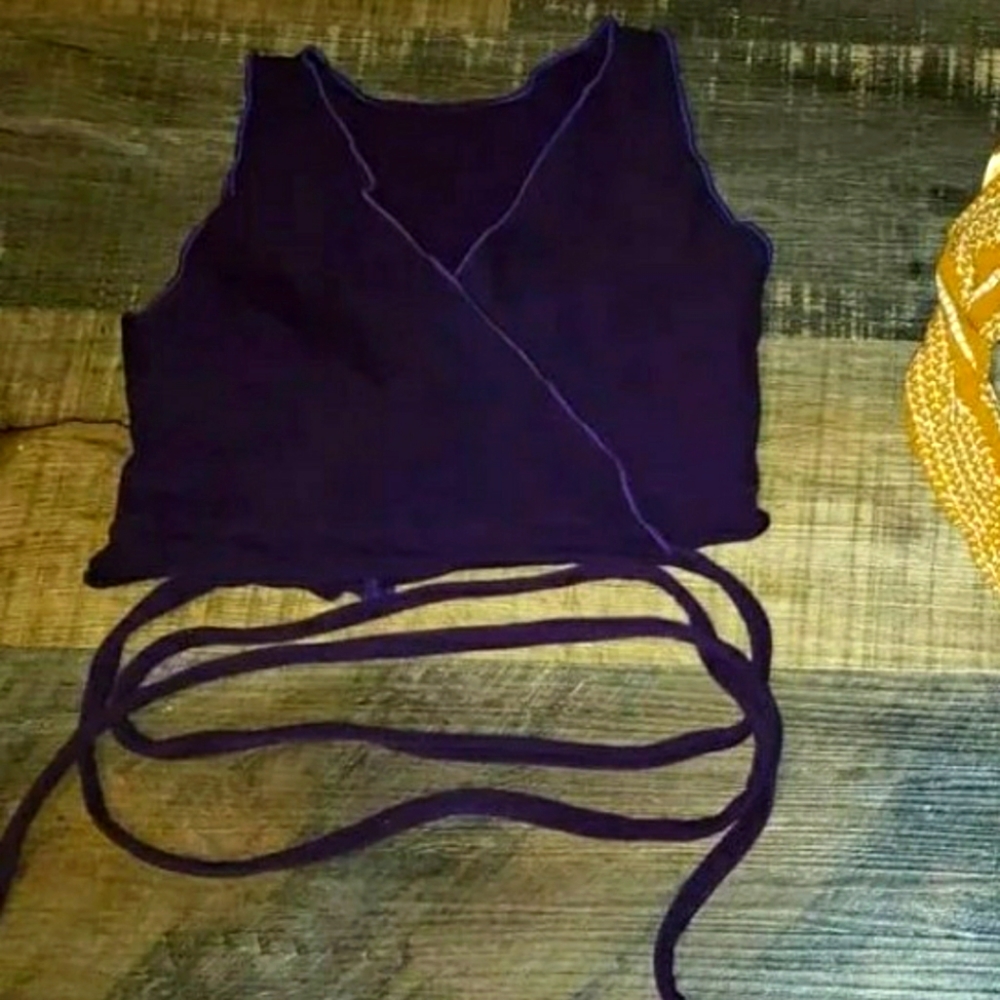 Purple wrap crop top